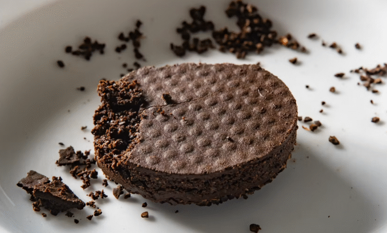 Sogenannte Pucks entsorge